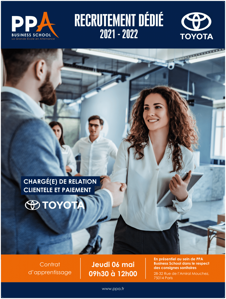 Affiche événement de recrutement Toyota avec PPA business school