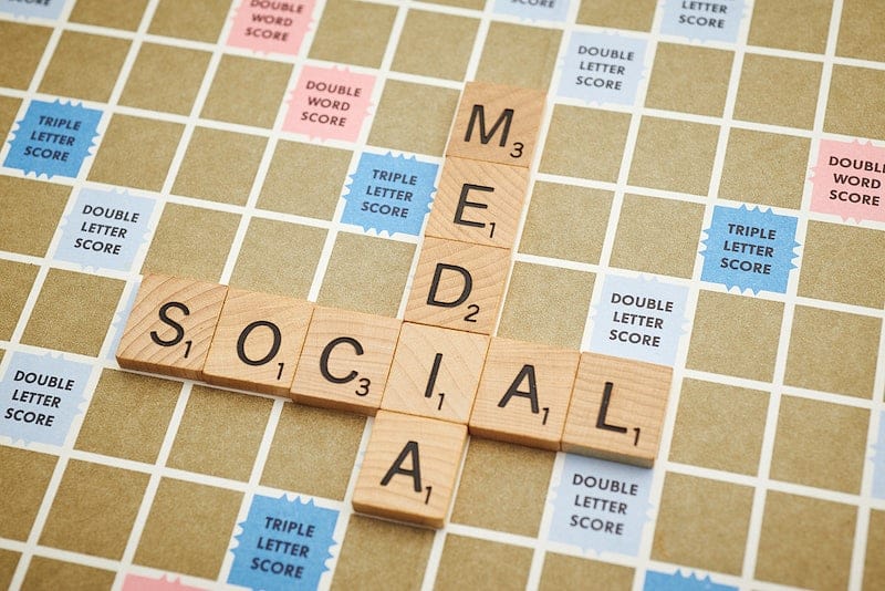 Social Media crossword board Background
